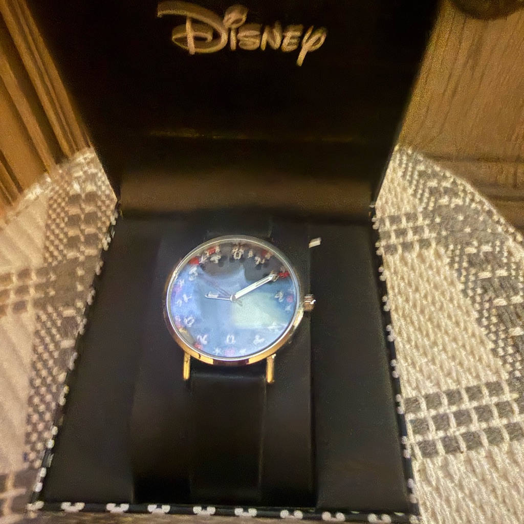 Disney Black And Silver Timepiece Disney Black And Silver Timepiece